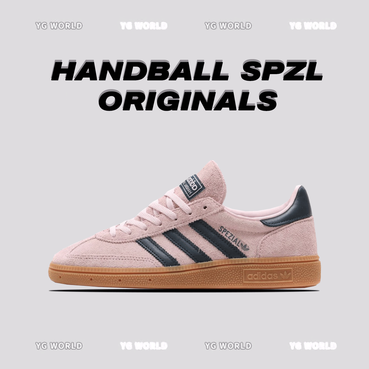 【YG】🤾☘ Handball Spezial Originals Classic Retro Unisex Low-Top Sneakers, Casual & Versatile Couple Shoes, Anti-Slip & Durable, Blue-Orange IF6564, Pink-Black IF6561, Top-Quality Original