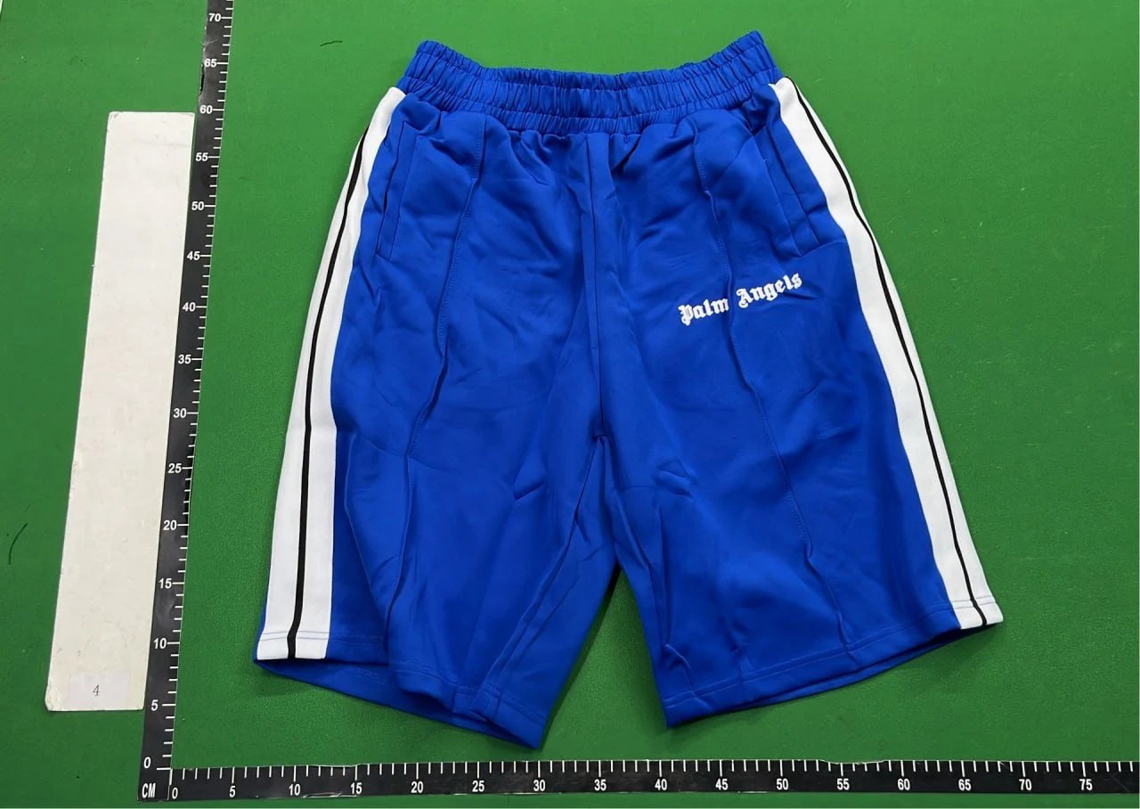 Palm Angels Palm Angels Blue Track Shorts with White Stripes Blue