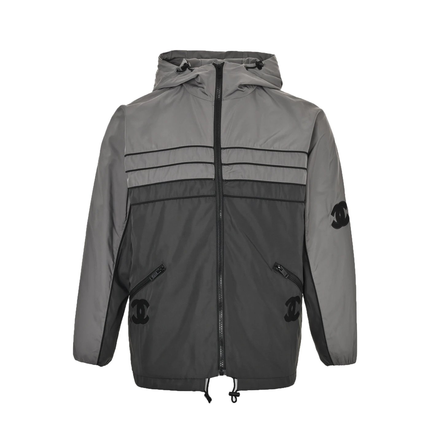 香牌 双C刺绣复古拉链连帽风衣外套 7