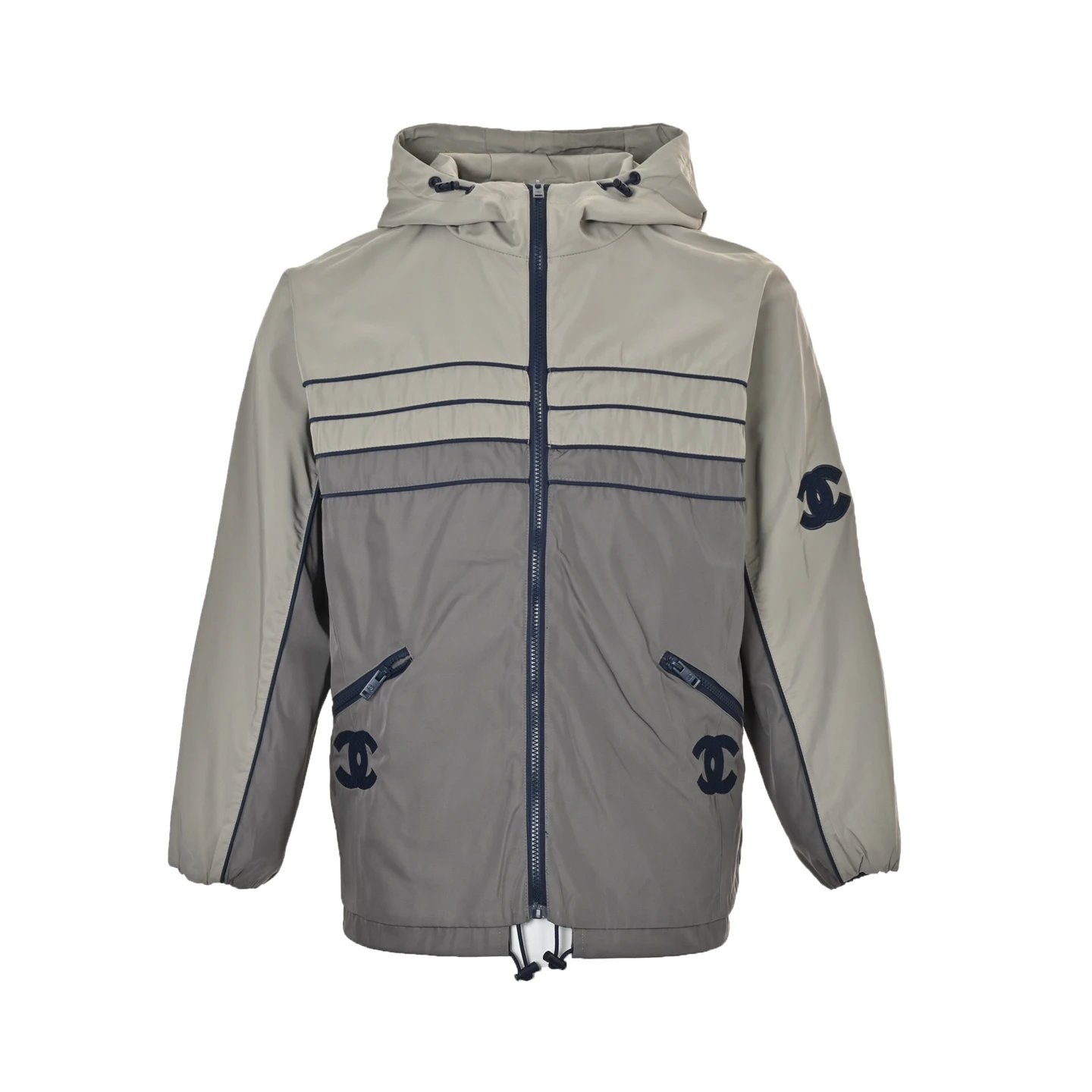 香牌 双C刺绣复古拉链连帽风衣外套 5