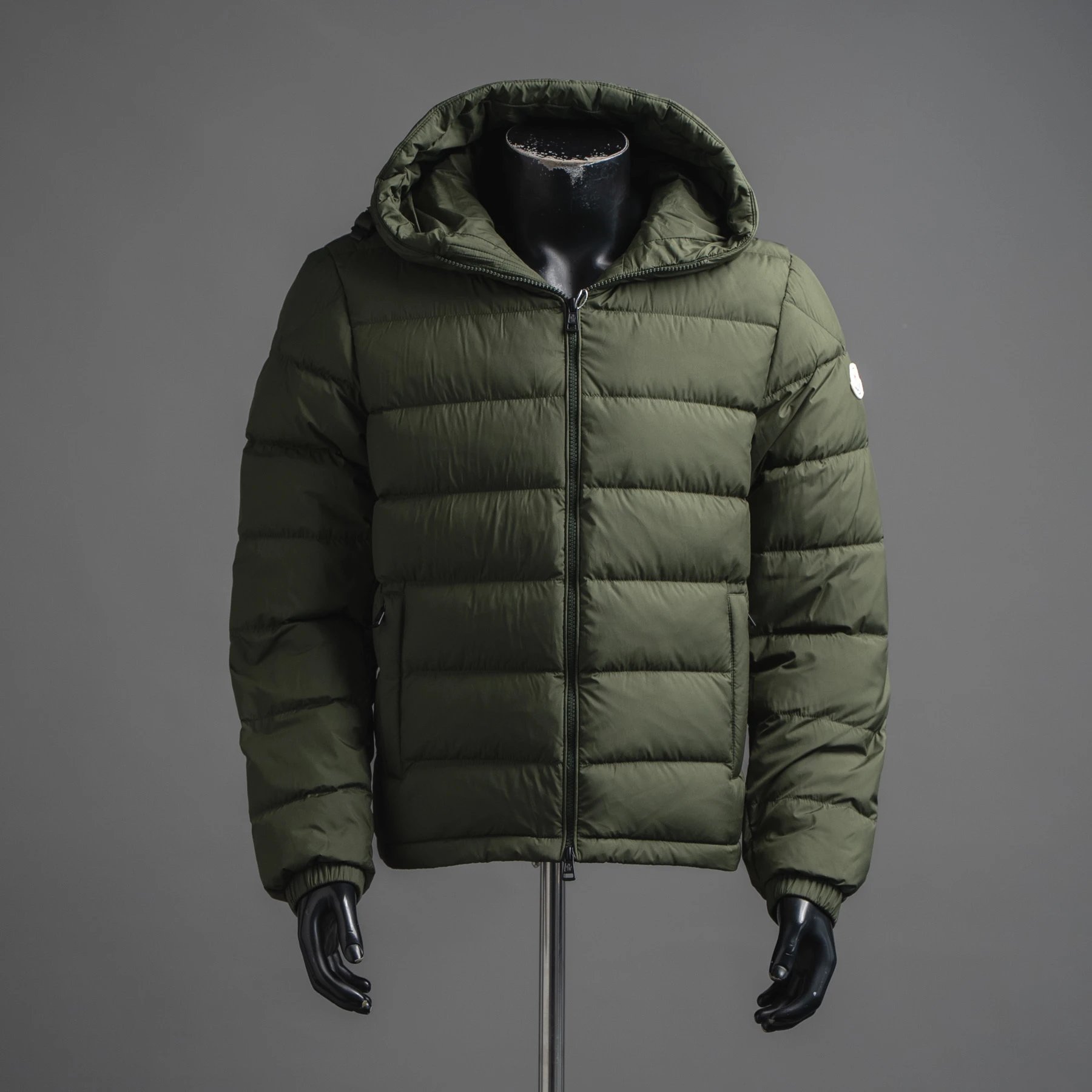 25Fw_连帽魔术扣羽绒服-墨绿色