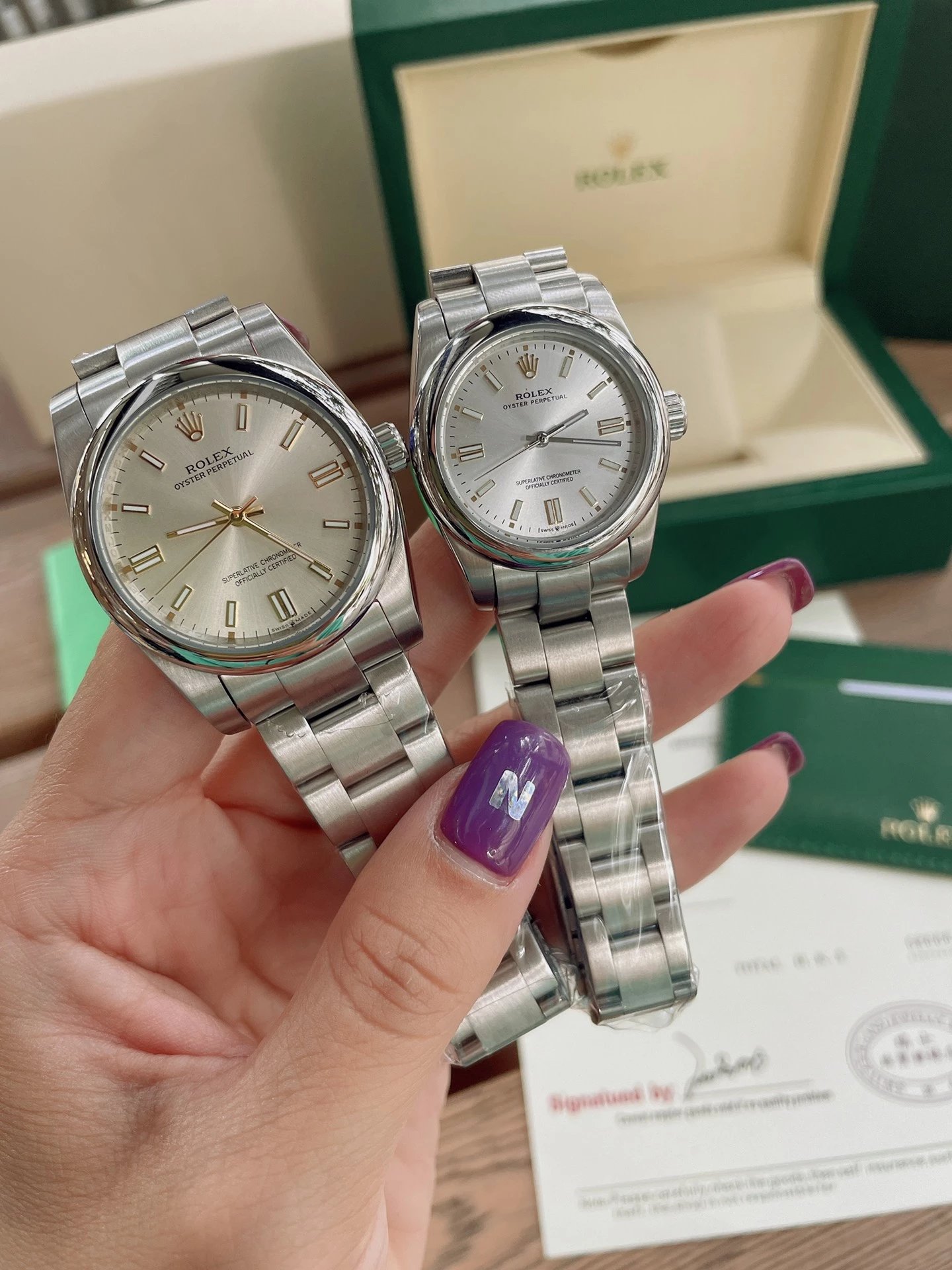 Rolex Oyster Perpetual Pink Dial Stainless Steel Mechanical Watch - 11