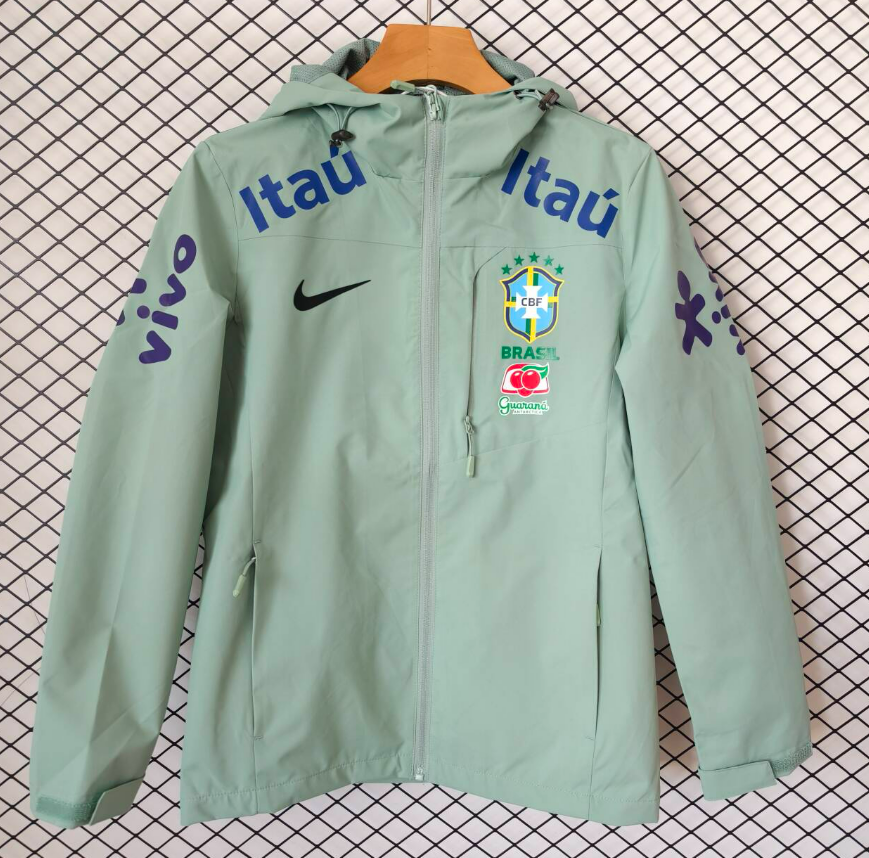 Adidas Tracksuits Football training tracksuit with zip-up jacket and tapered pants — 26 Green Brazilian Charge Hooded