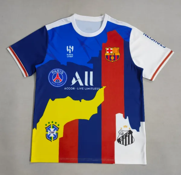 Design FC Barcelona x Paris Saint-Germain x Santos FC x CBF Collab Graphic Jersey Multicolor Jersey - 1