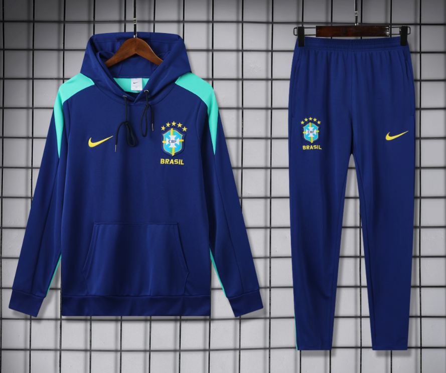 Adidas Tracksuits Football Club Hooded Tracksuit — 2526 Brazil Blue