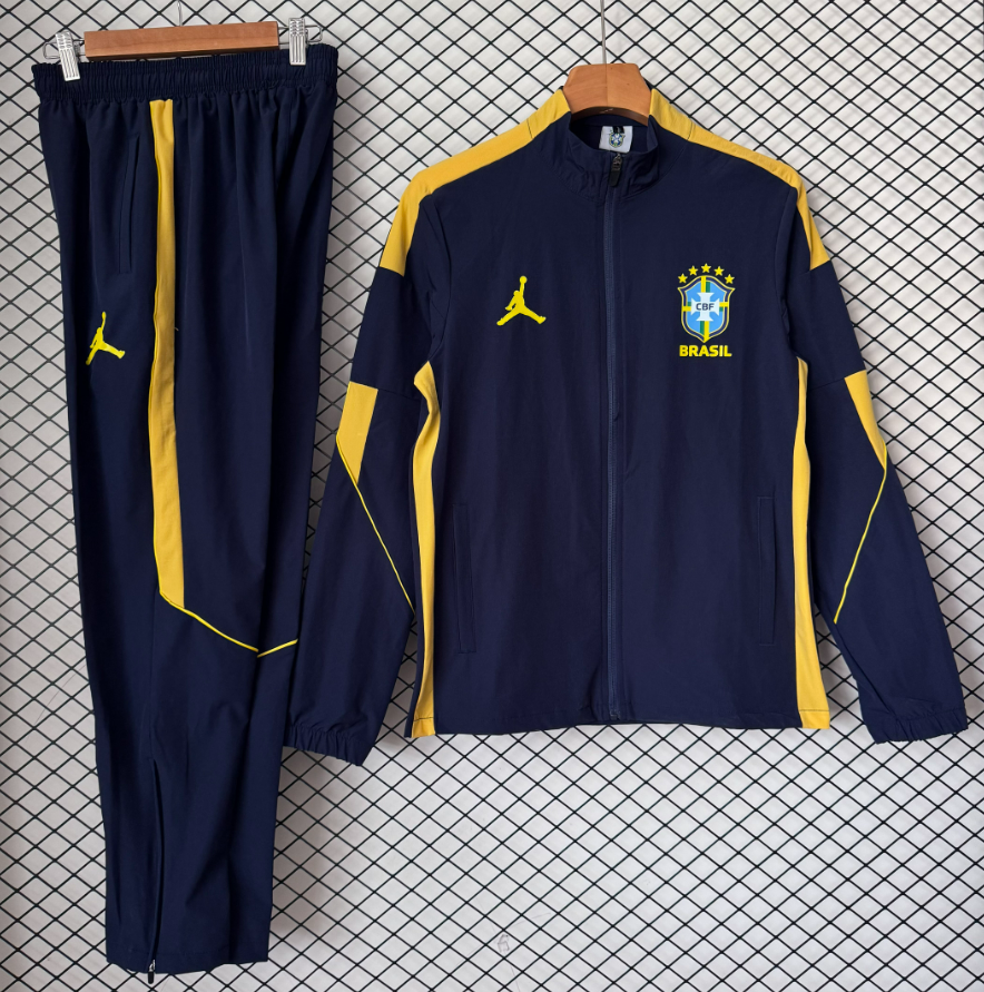Adidas Tracksuits Football training tracksuit with zip-up jacket and tapered pants — 2027 Brazilian set