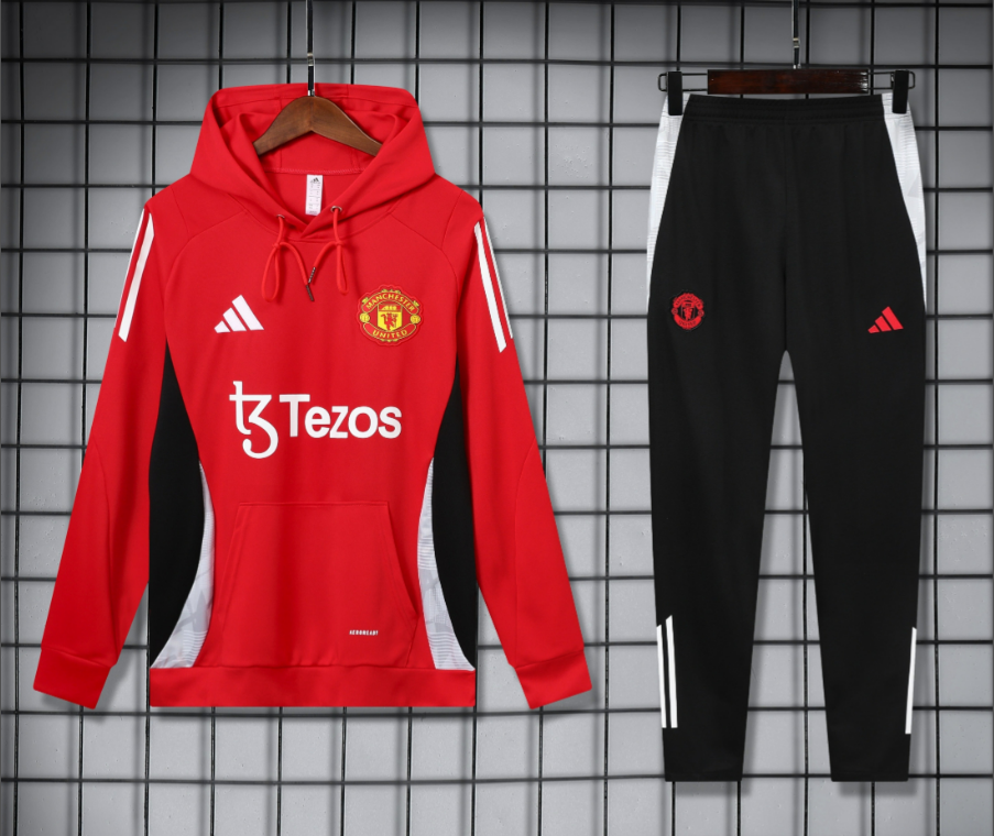 Adidas Tracksuits Football Club Hooded Tracksuit — 2425 Manchester United Red