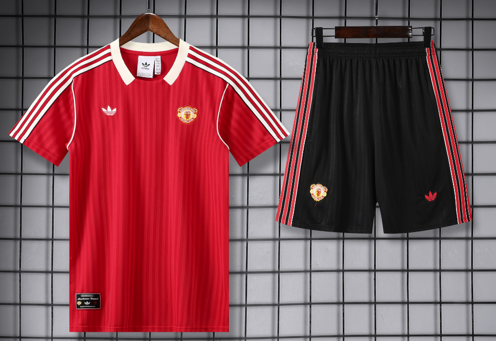 Adidas Football Jerseys Club training shirt and shorts set — 25-26 Manchester United Red*Top quality