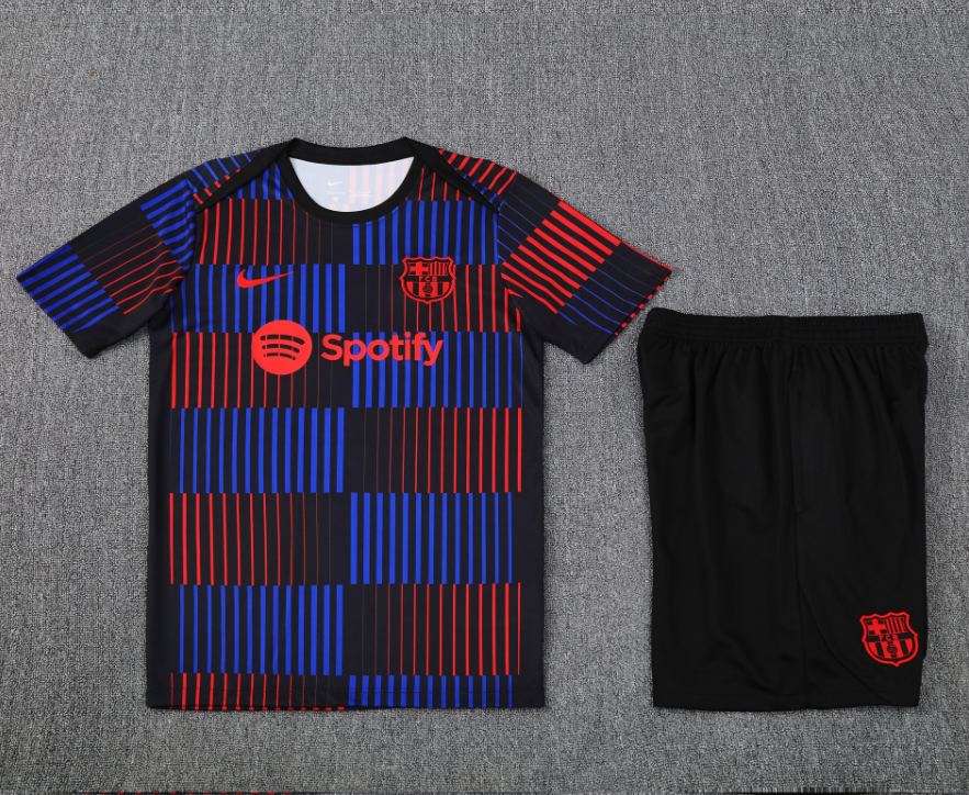 Adidas Football Jerseys Club training shirt and shorts set — 25-26 Barcelona color block*Top quality