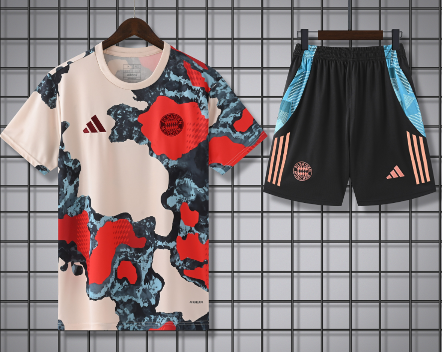 Adidas Football Jerseys Club training shirt and shorts set — 25-26 Bayern color matching*Top quality