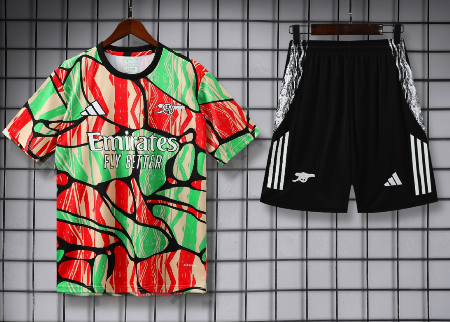 Adidas Football Jerseys Club training shirt and shorts set — 25-26 Arsenal Green*Top quality