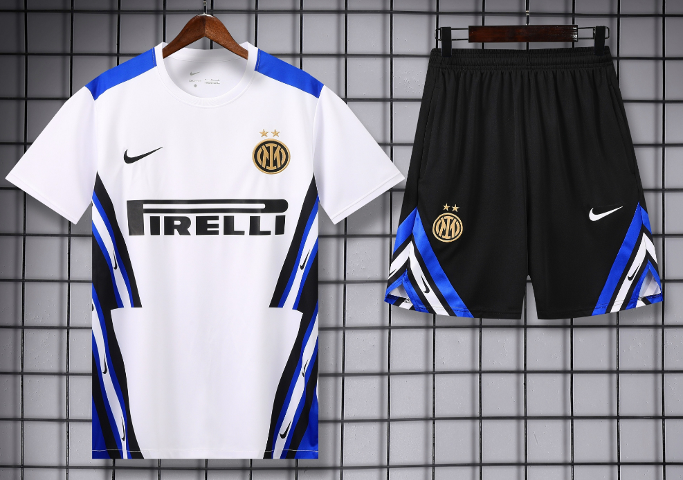 Adidas Football Jerseys Club training shirt and shorts set — 25-26 Inter White*Top quality