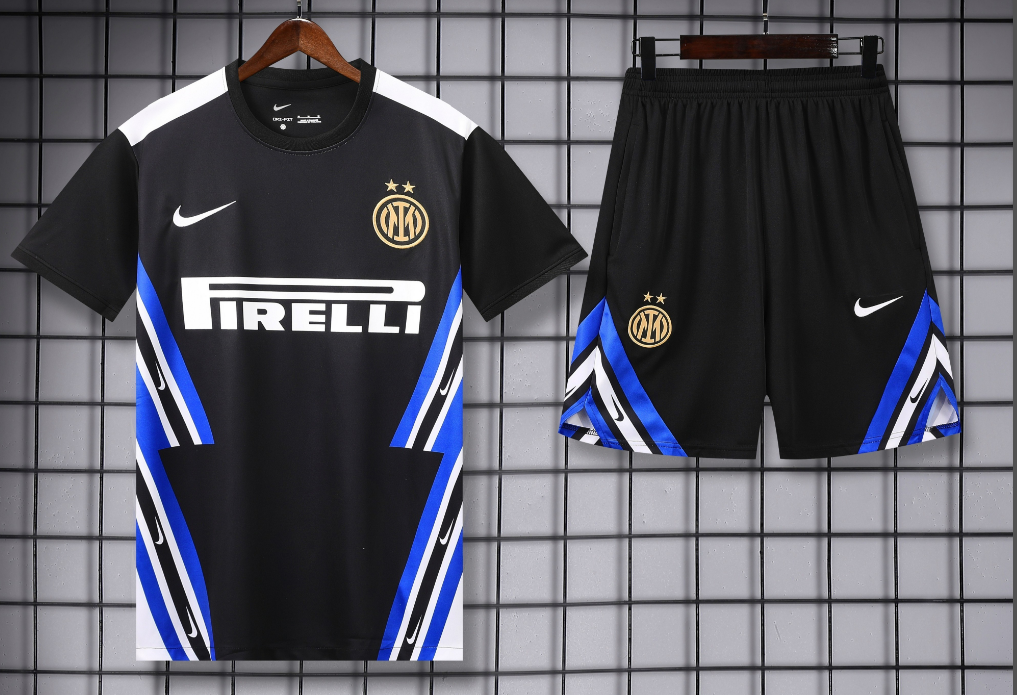 Adidas Football Jerseys Club training shirt and shorts set — 25-26 Inter Black*Top quality