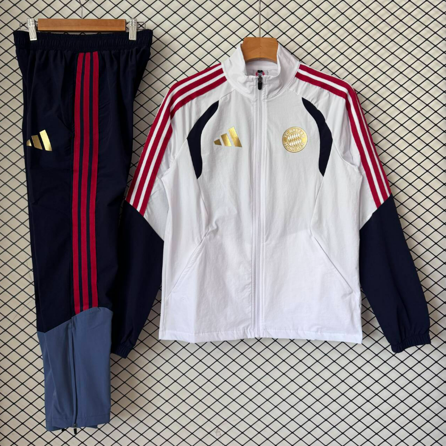 Adidas Tracksuits Football training tracksuit with zip-up jacket and tapered pants — 2027 Bayern white suit