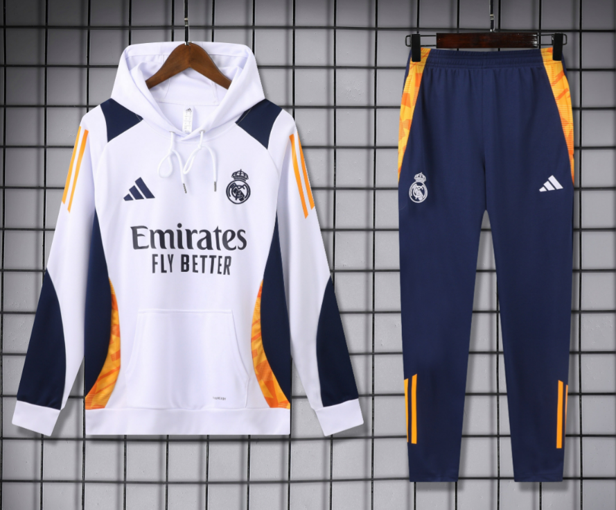 Adidas Tracksuits Football Club Hooded Tracksuit — 2425 Real Madrid white