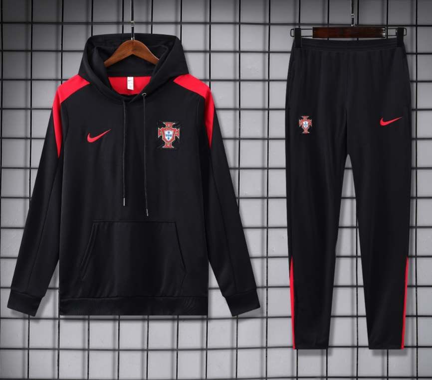 Adidas Tracksuits Football Club Hooded Tracksuit — 2425 Portuguese Black