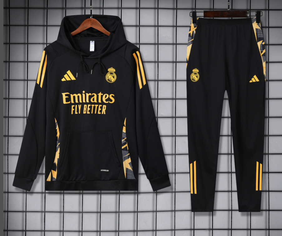 Adidas Tracksuits Football Club Hooded Tracksuit — 2425 Real Madrid black