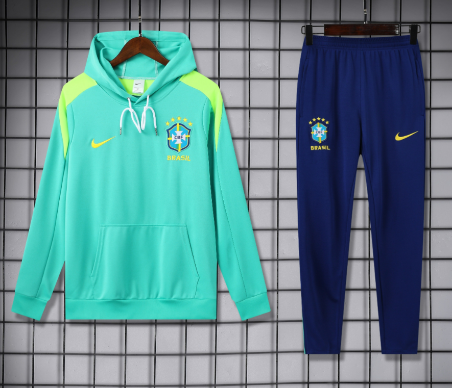Adidas Tracksuits Football Club Hooded Tracksuit — 2526 Brazil Green