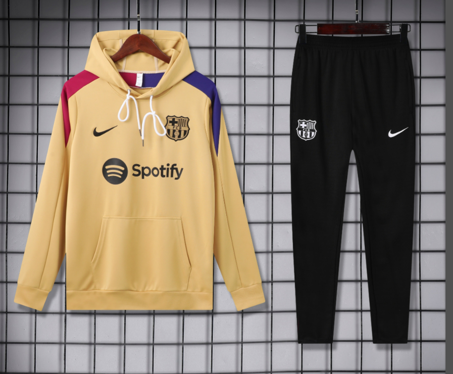 Adidas Tracksuits Football Club Hooded Tracksuit — 2425 Barcelona earthy yellow