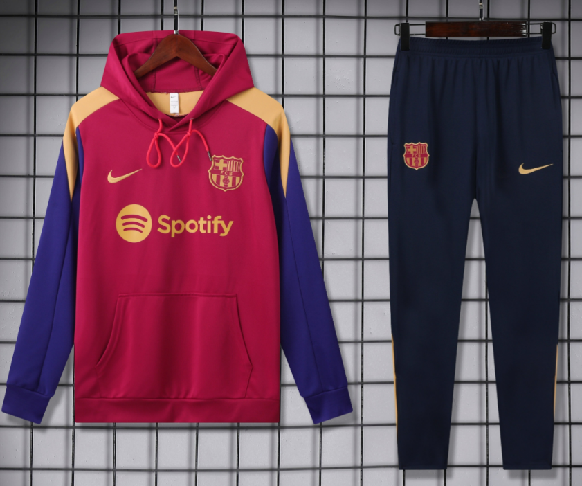 Adidas Tracksuits Football Club Hooded Tracksuit — 2425 Barça Red