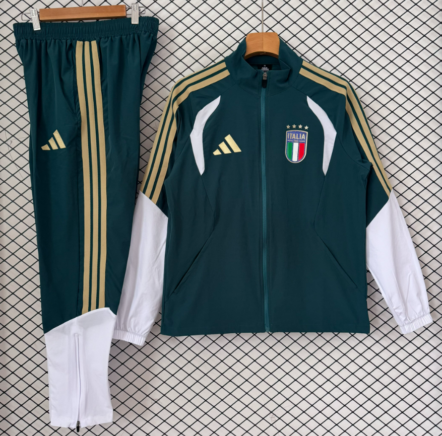 Adidas Tracksuits Football training tracksuit with zip-up jacket and tapered pants — 2026 Italian Green Set