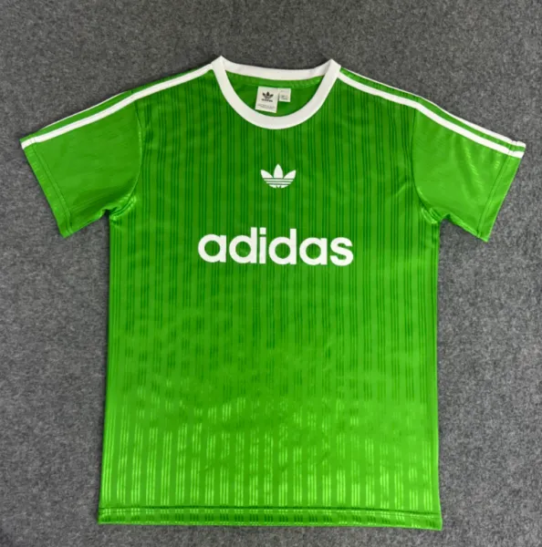 Adidas Originals Retro Striped Green Jersey T-Shirt - 1
