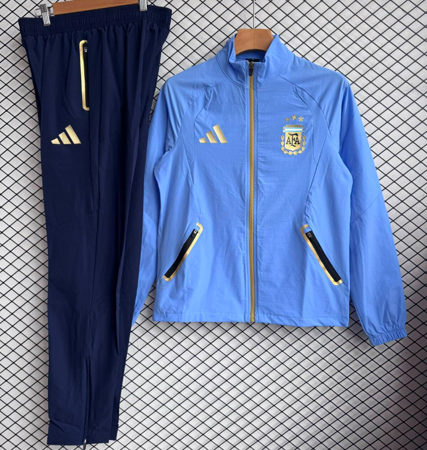 Adidas Tracksuits Football training tracksuit with zip-up jacket and tapered pants — 2026 Argentina light blue suit
