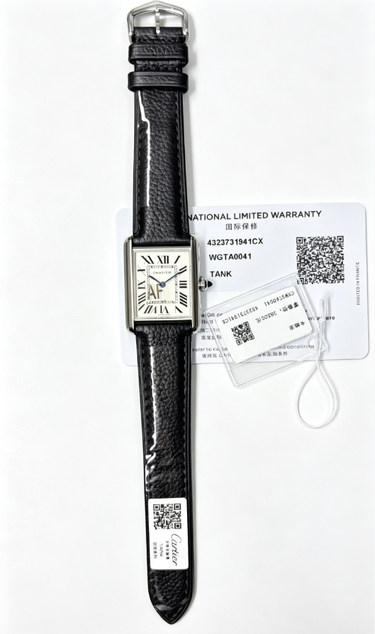 Cartier Tank Watch - Silver Case, White Dial-010981