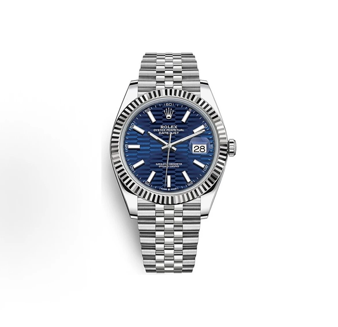Rolex Oyster Perpetual Datejust Watch - Blue Honeycomb Dial-010520