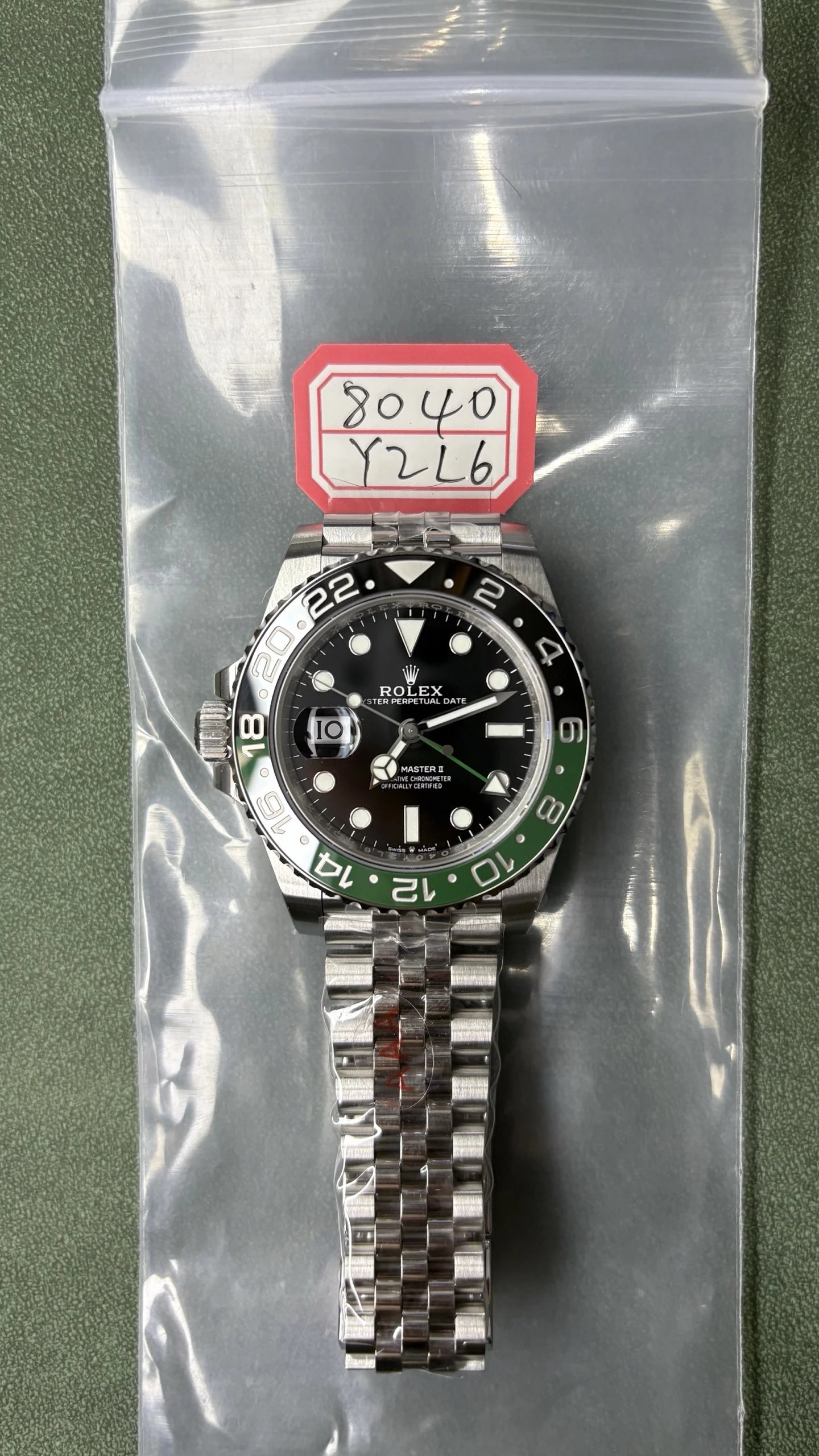 Rolex GMT-Master II Watch - Black Dial, Green and Black Cerachrom Bezel-009465