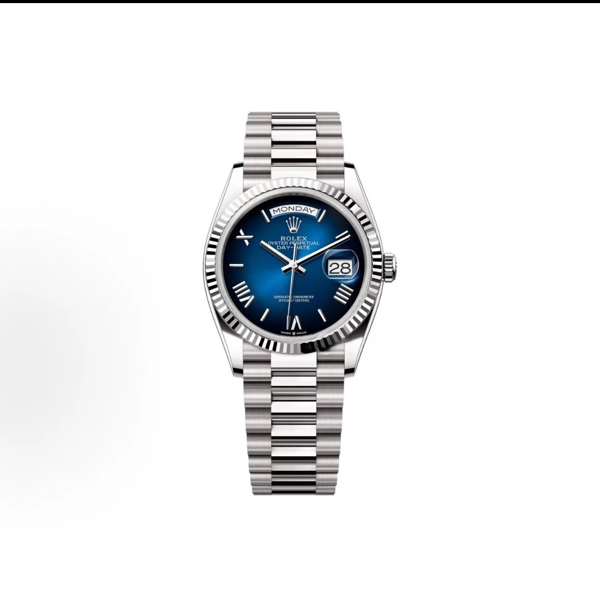 Rolex Oyster Perpetual Day-Date Watch - Blue Dial-010166