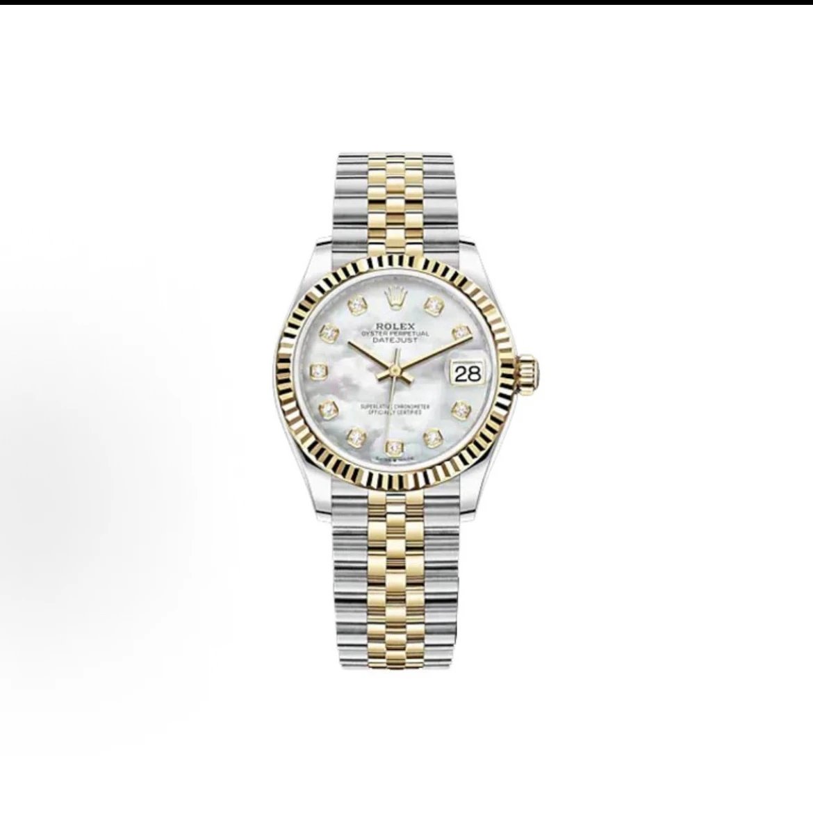 Rolex Datejust Watch - Mother-of-Pearl Dial with Diamond Hour Markers-010076