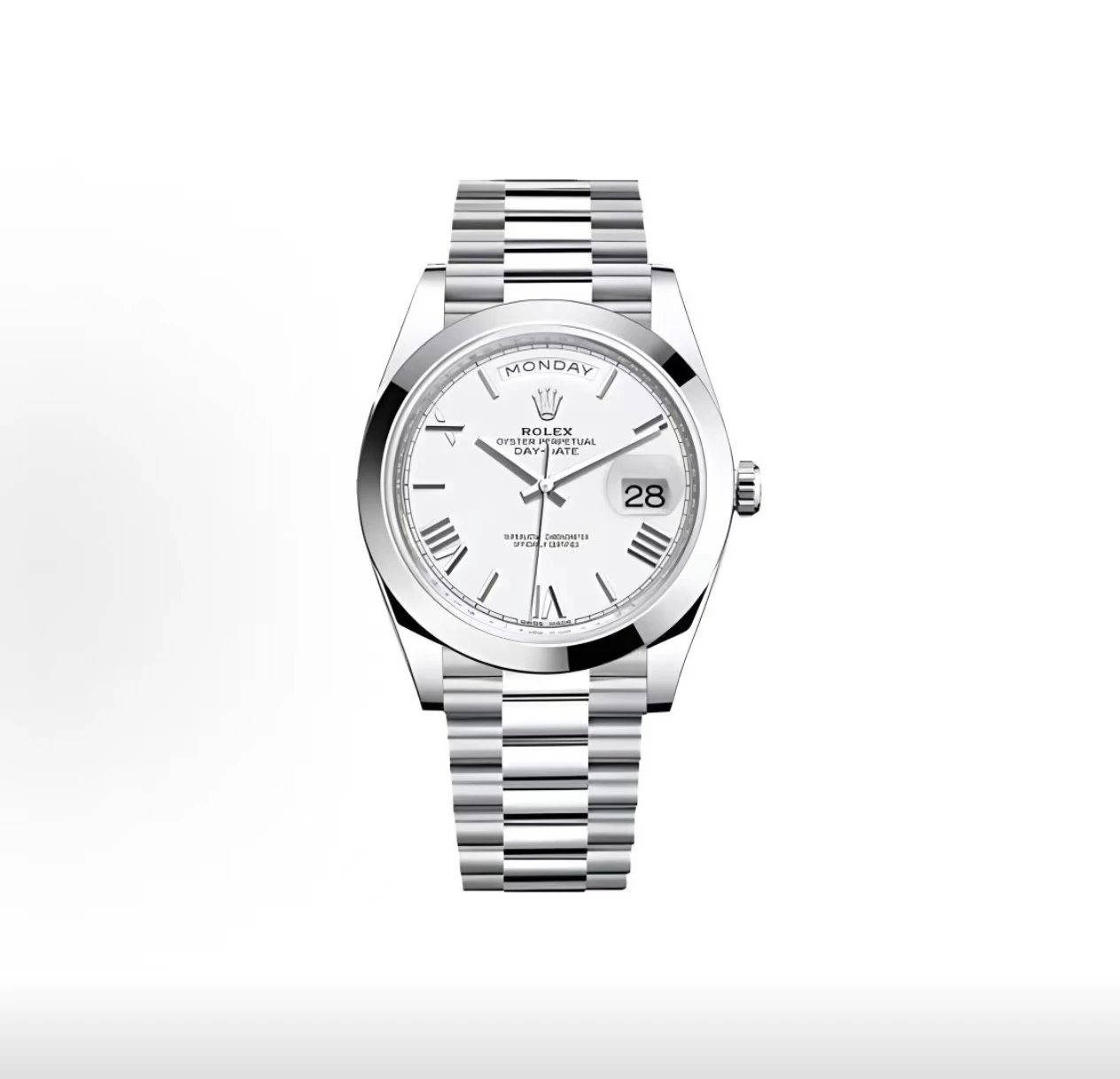Rolex Oyster Perpetual Day-Date Watch - Silver Dial-010054