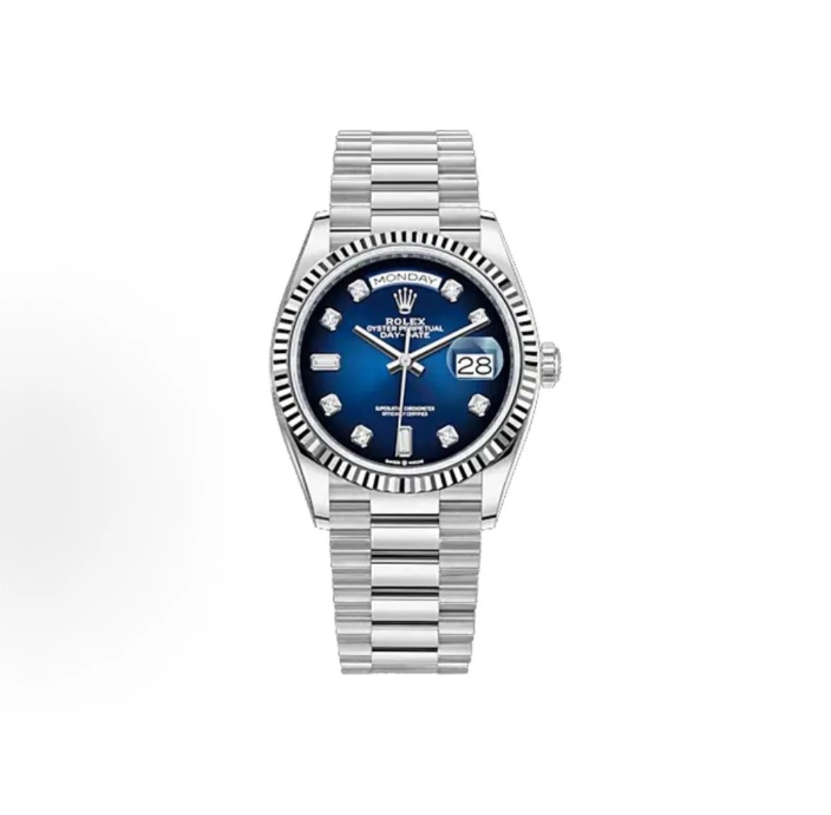 Rolex Oyster Perpetual Day-Date Watch - Blue Dial-010236