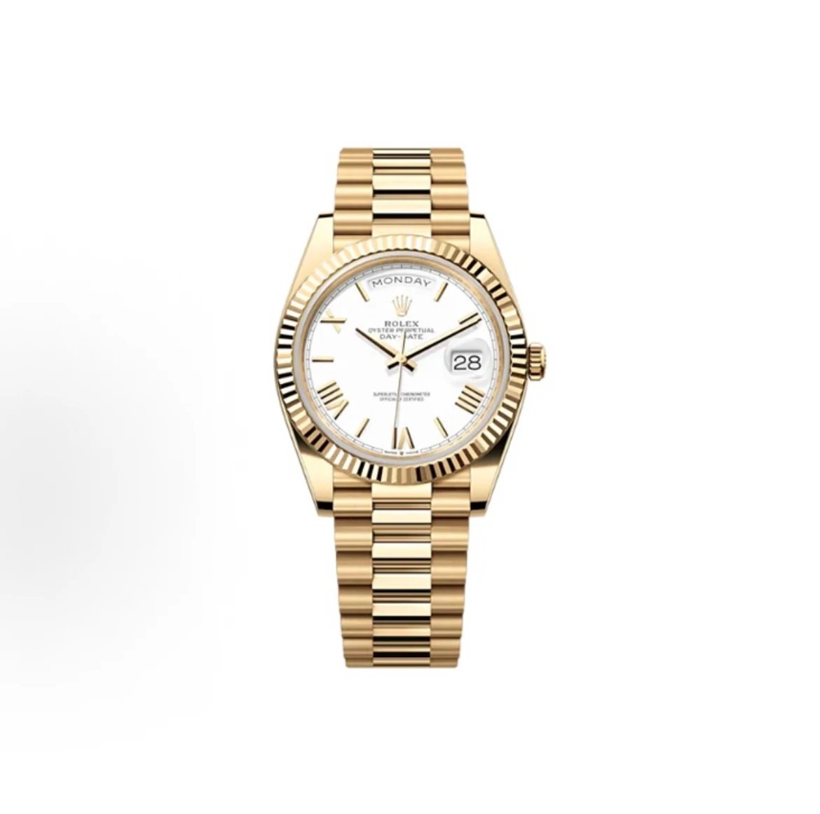 Rolex Oyster Perpetual Day-Date Watch - White Dial-009538