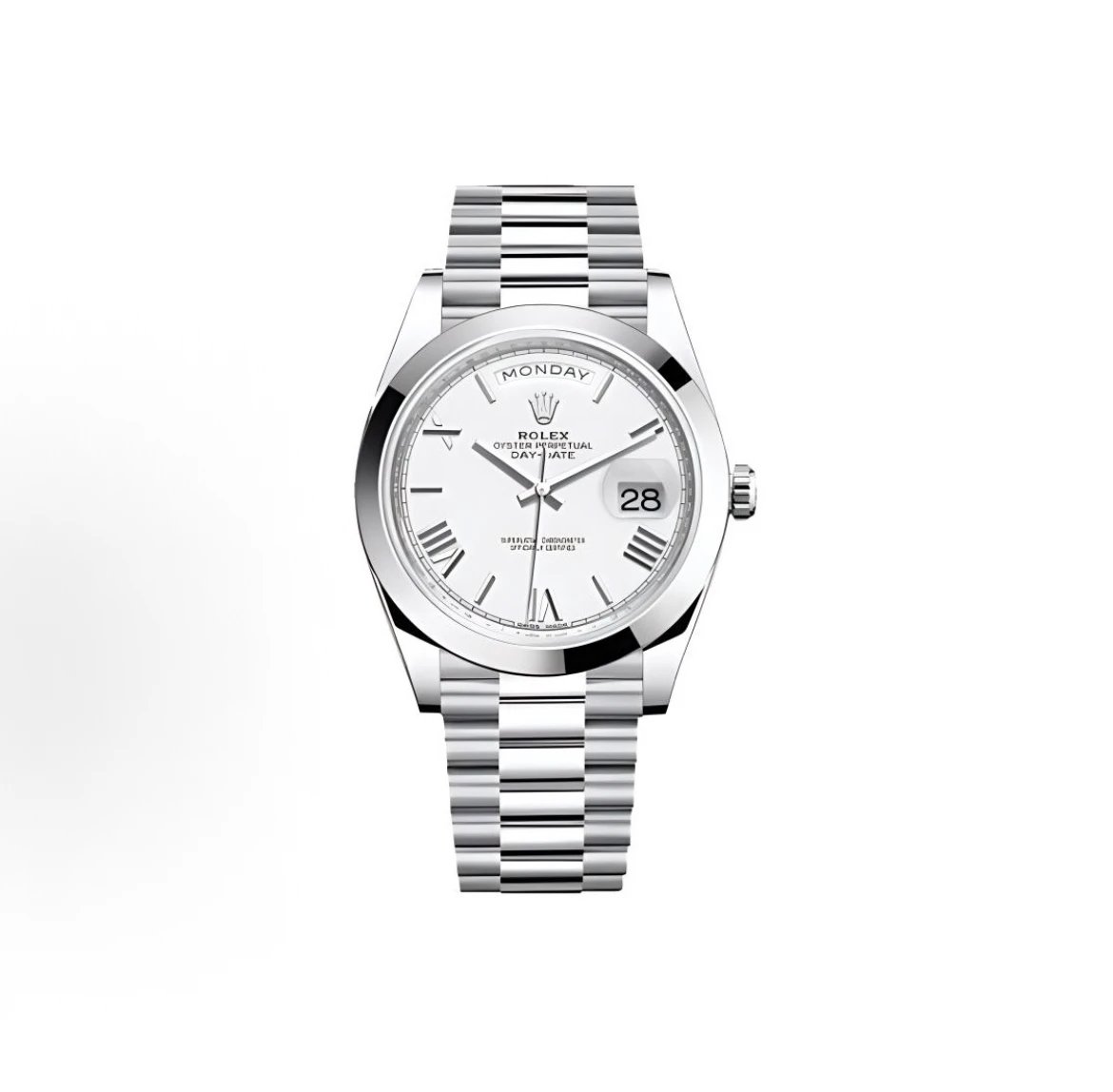 Rolex Oyster Perpetual Day-Date Watch - Silver Dial-010484