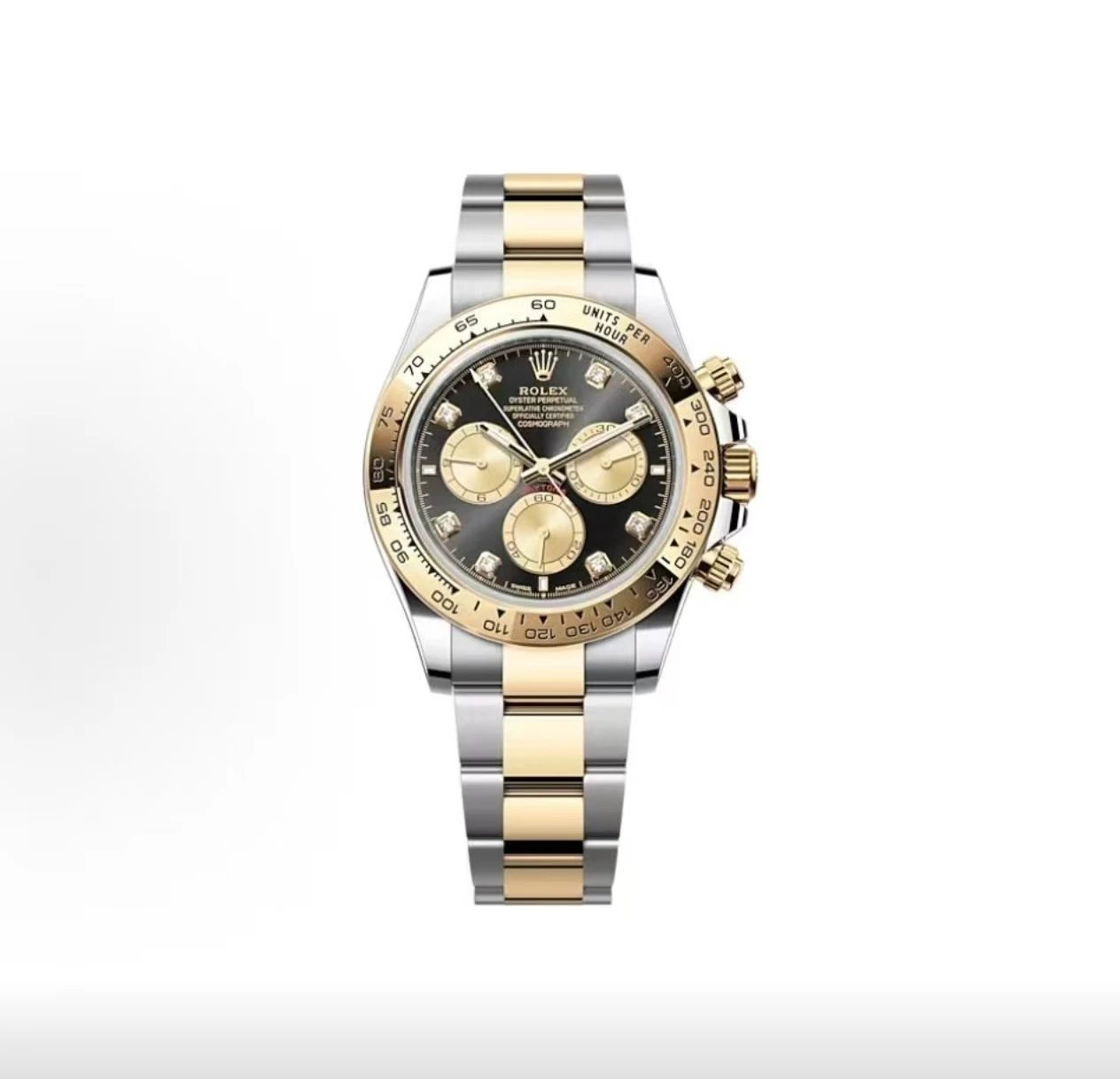 Rolex Cosmograph Daytona Watch - Mother-of-Pearl Dial with Gold Subdials and Diamond Hour Markers-010222