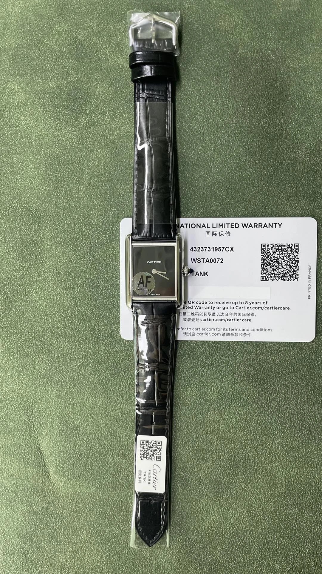 Cartier Tank Watch - Black Dial-011106