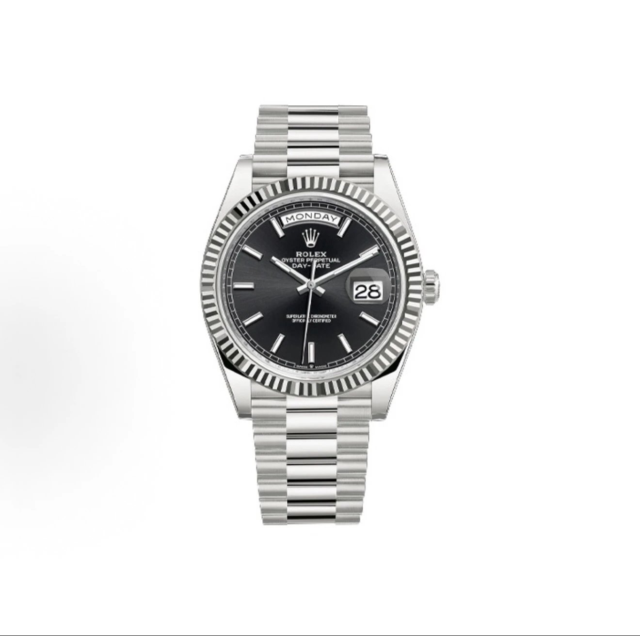Rolex Oyster Perpetual Day-Date Watch - Black Dial-010159