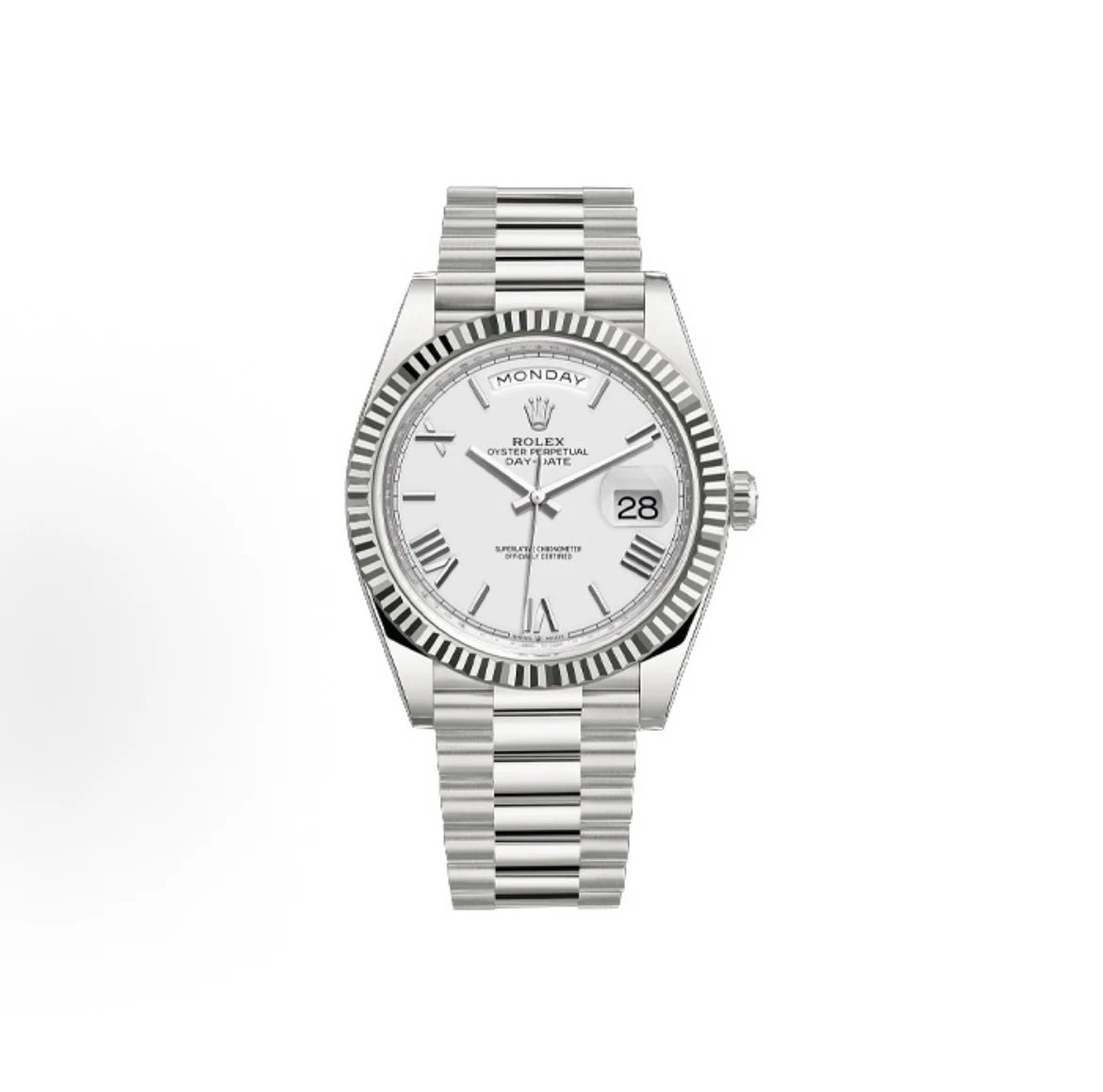 Rolex Oyster Perpetual Day-Date Watch - White Dial-009588