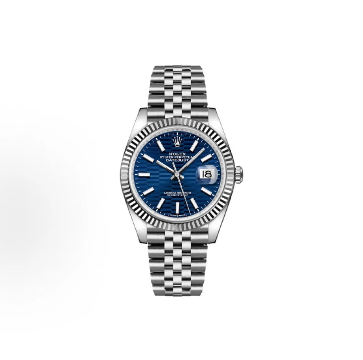 Rolex Oyster Perpetual Datejust Watch - Blue Honeycomb Dial-009616