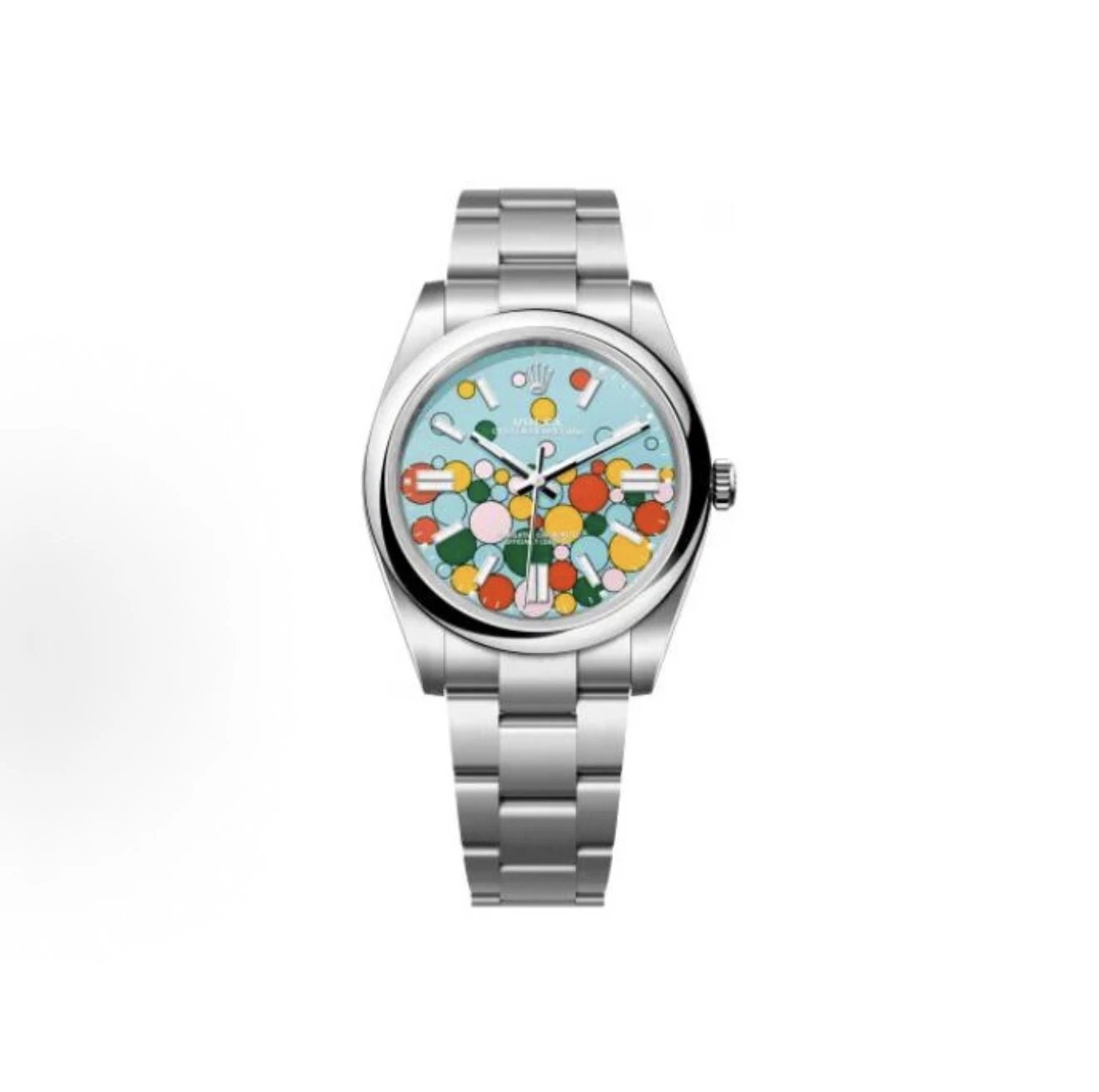 Rolex Oyster Perpetual Watch - Light Blue Dial with Bubble Pattern-010980