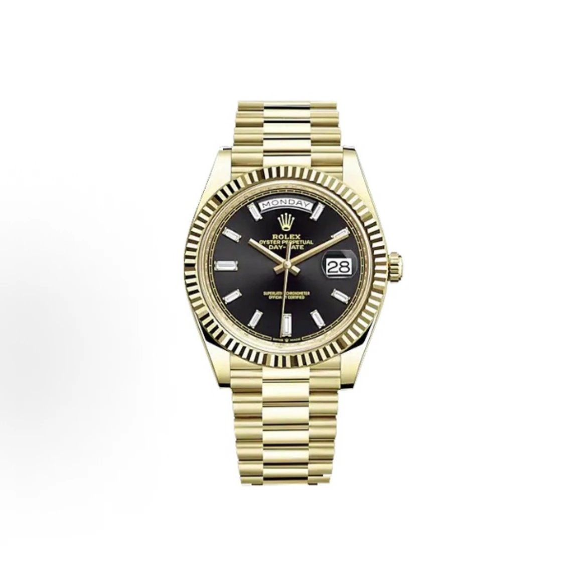 Rolex Oyster Perpetual Day-Date Watch - Black Dial-010069