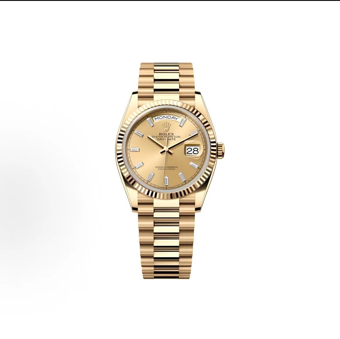 Rolex Oyster Perpetual Day-Date Watch - Gold Dial-010465