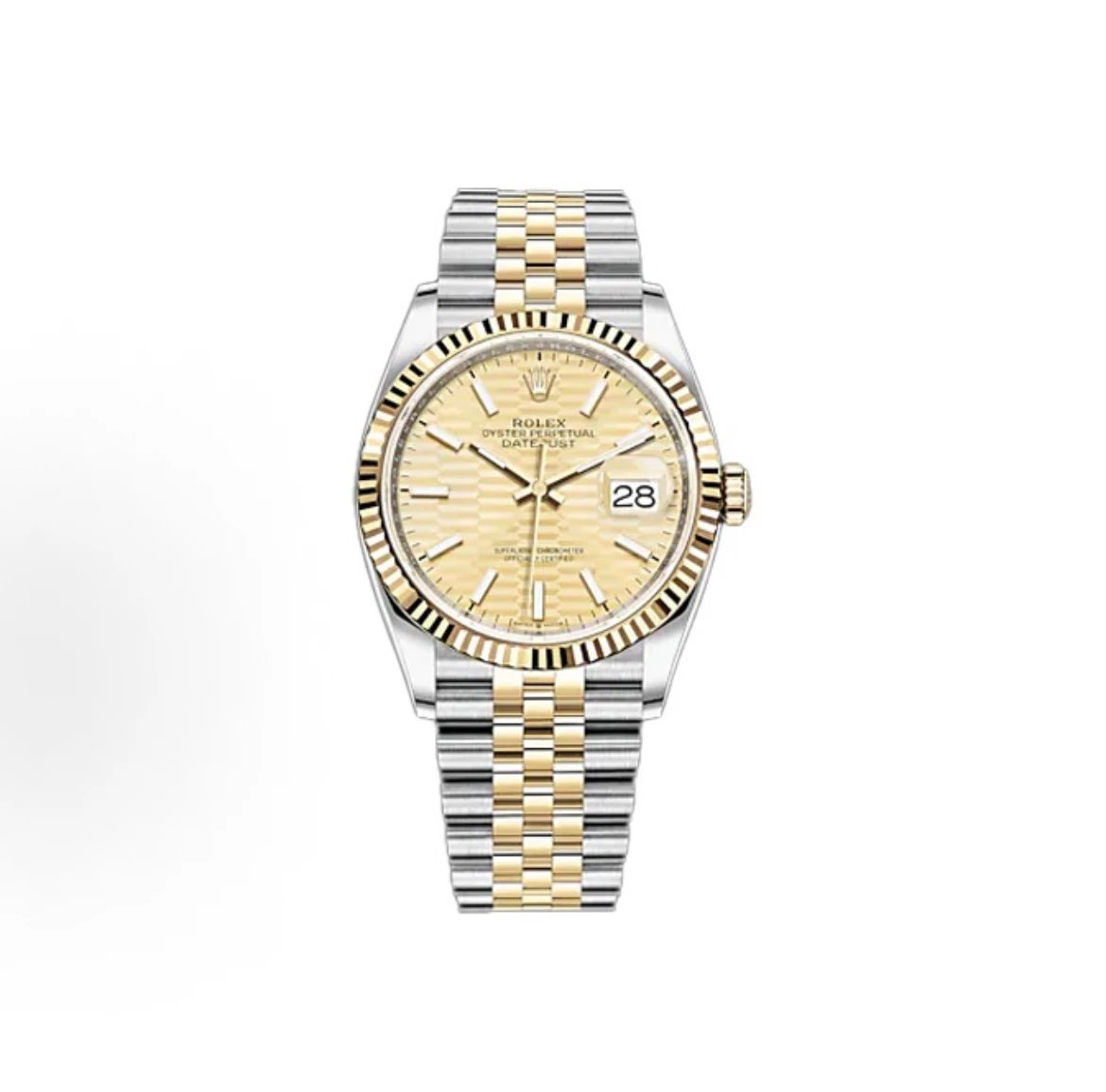 Rolex Oyster Perpetual Datejust Watch - Champagne Honeycomb Dial-010130