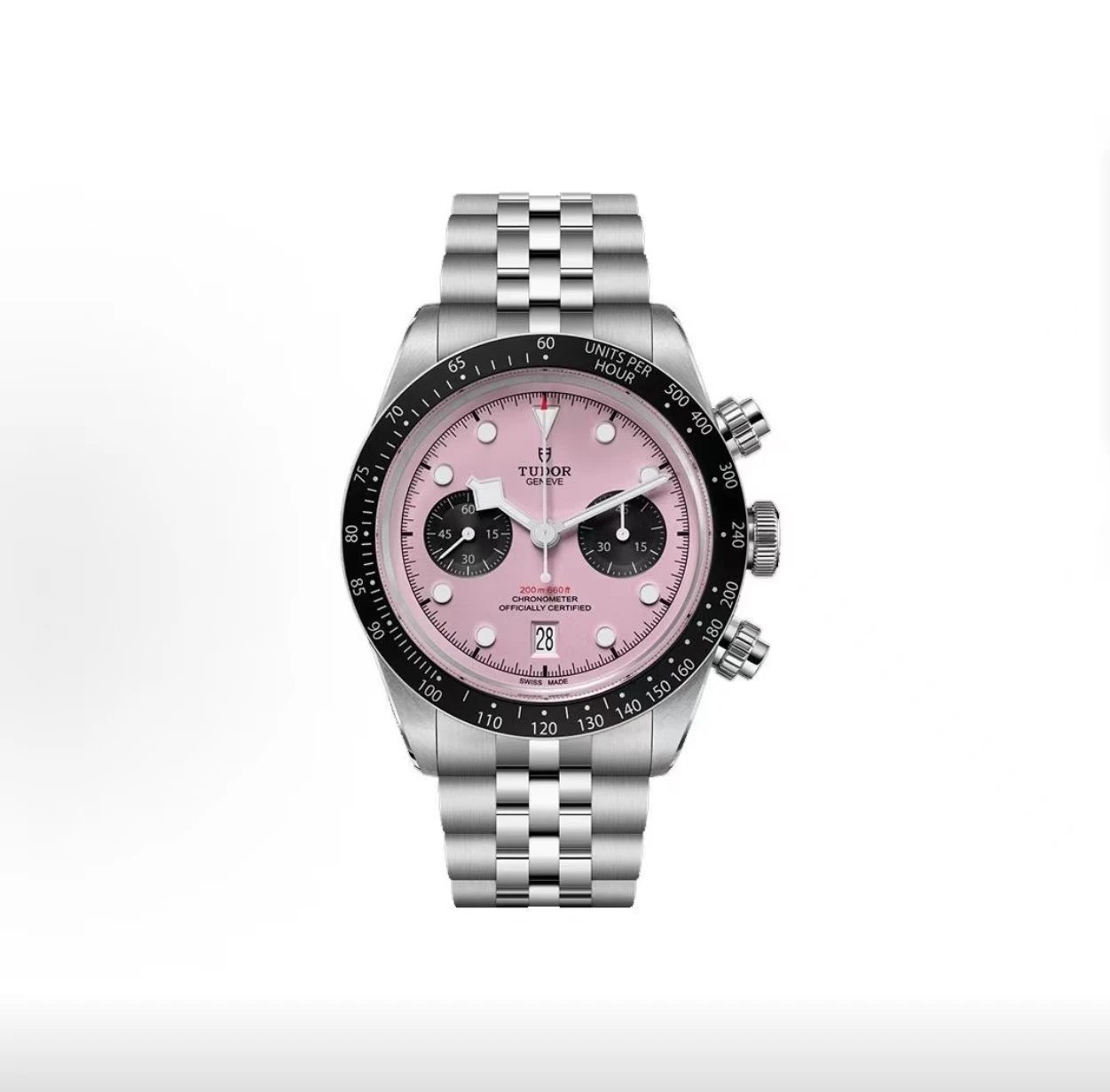 Tudor Chronograph Watch - Pink Dial-011134
