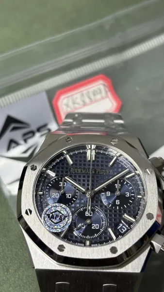 Audemars Piguet Royal Oak Chronograph Steel Blue Dial Watch Watches - 5