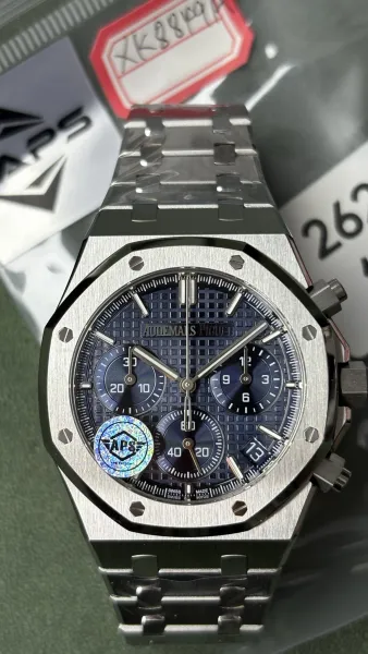 Audemars Piguet Royal Oak Chronograph Steel Blue Dial Watch Watches - 4