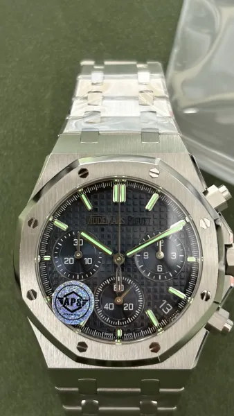 Audemars Piguet Royal Oak Chronograph Steel Blue Dial Watch Watches - 15
