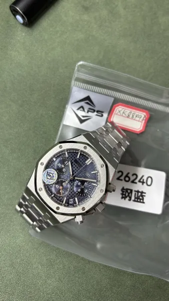 Audemars Piguet Royal Oak Chronograph Steel Blue Dial Watch Watches - 3